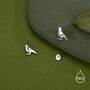 Cute Pigeon Bird Stud Earrings In Sterling Silver, thumbnail 2 of 12
