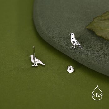 Cute Pigeon Bird Stud Earrings In Sterling Silver, 2 of 12