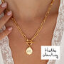 Personalised Handwriting T Bar Necklace With Paperclip Chain, thumbnail 4 of 7