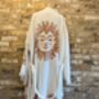 Long Organic Cotton Robe: White With Terracotta Sun, thumbnail 3 of 3