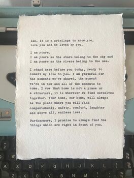 A5 Personalised Custom 1930's Typewriter Print, 4 of 5