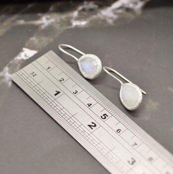 Rainbow Moonstone 925 Silver Earrings, 8 of 8