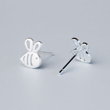 Sterling Silver Bumble Bee Stud Earrings, 3 of 6