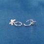 925 Sterling Silver Butterfly Hoop Earrings, thumbnail 2 of 7
