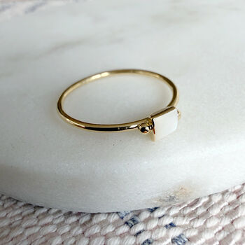 Square Mother Of Pearl Ring, 3 of 3