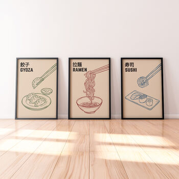 Ramen Japanese Food Art Print | Minimalist Kitchen Decor, 6 of 7