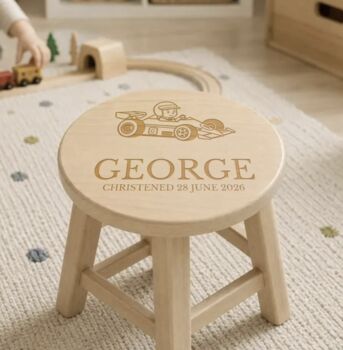 Personalised Racing Car Childs Stool, 4 of 5