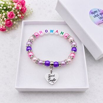 Personalised Special Daughter Bracelet. Birthday Keepsake. Incs Free Gift Box And Message, 2 of 12