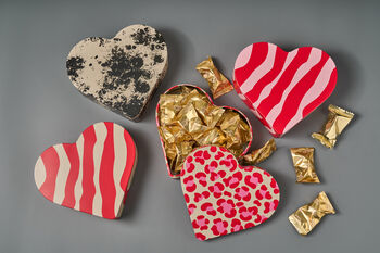 Heart Shaped Tin In Swedish Design Filled With Chocolate Truffles Tack, 3 of 8