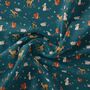 Forest Friends Teal Organic Cotton Fabric, thumbnail 1 of 2