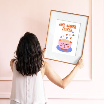 Girl Dinner Energy Illustrated Friendship Print, 5 of 8