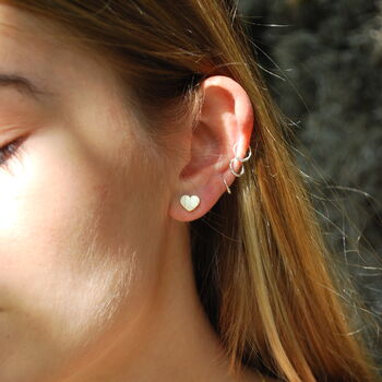 Small Heart Earring Gold/Silver, 3 of 6
