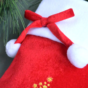 Personalised Red Velvet Christmas Stocking, 3 of 4
