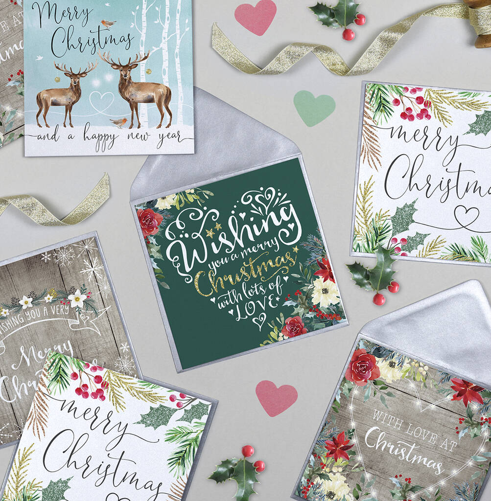 Pack Of Five Luxury Christmas Cards By Michelle Fiedler Design | notonthehighstreet.com