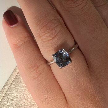 Cushion Cut Spinel And White Gold Ring, 3 of 5