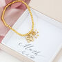 50th Birthday Beaded Pearl Charm Bracelet, thumbnail 2 of 10