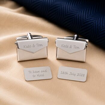 Personalised Envelope Cufflinks With Message, 2 of 7