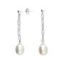 Clara Pearl Sterling Silver Drop Earrings, thumbnail 2 of 4