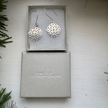 Knot Drop Earrings In Sterling Silver, 7 of 7