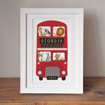 Personalised London Double Decker Bus Print, 3 of 4