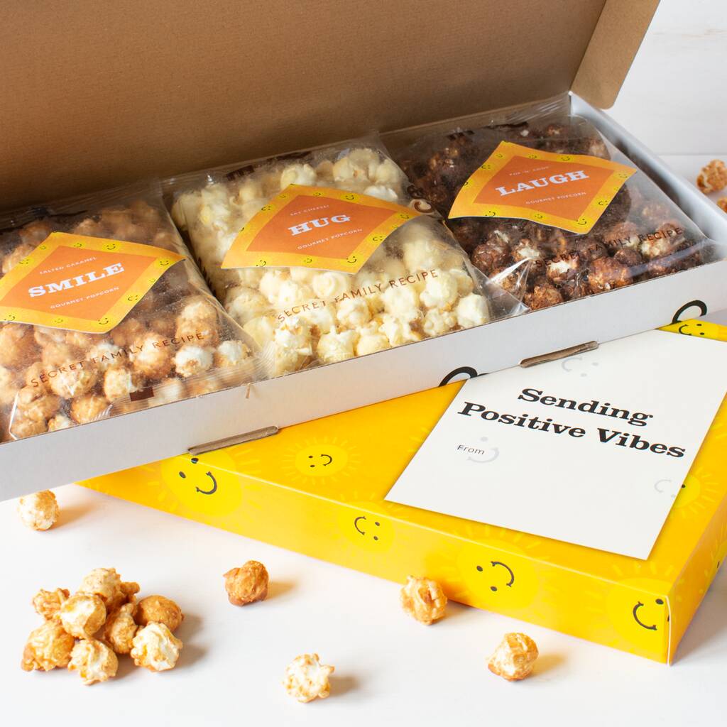 'Positive Vibes' Gourmet Popcorn Letterbox Gift, 1 of 5