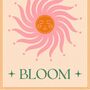 Glow And Bloom, Bohemian Celestial Sun Art Poster, thumbnail 3 of 3