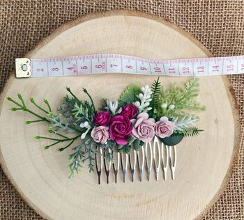 Bright And Light Pink Flower Hair Comb, 5 of 6