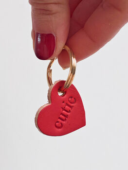 Cutie Leather Heart Keyring, 2 of 7