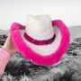 Hot Pink And White Fur Cowboy Hat, thumbnail 4 of 7