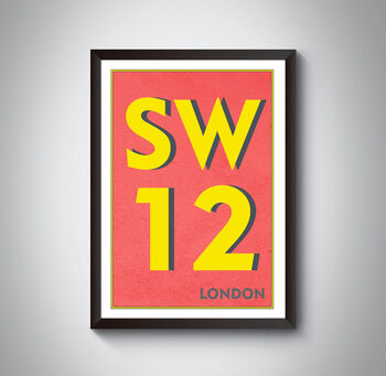 Sw12 Balham, Clapham South London Postcode Art Print, 10 of 10