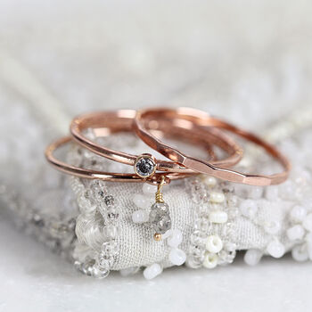 Grey Diamond And Rose Gold Stacking Rings Set, 5 of 11