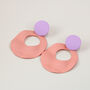 Pastel Pink Frosted Clay Earrings, thumbnail 4 of 6
