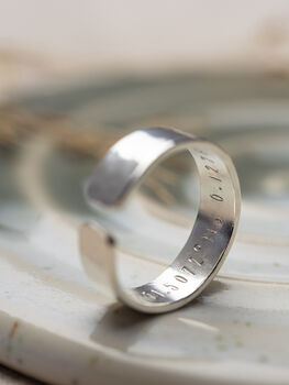 Men's Secret Message Sterling Silver Adjustable Ring, 5 of 7