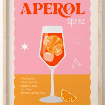 Aperol Spritz Cocktail Print, 4 of 4