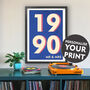 1990 Personalised Year Typography Print, thumbnail 8 of 10