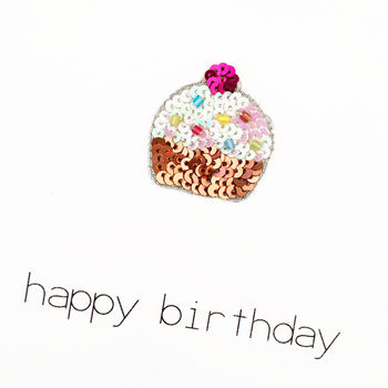 A Happy Birthday Embroidered Cake Card, 2 of 2