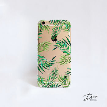 Clear Phone Case With Tropical Leaves Print, 2 of 2