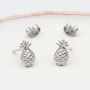 Sterling Silver Pineapple Stud Earrings, thumbnail 1 of 5