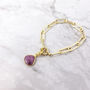 18ct Gold Plated Ruby July Birthstone Bracelet, thumbnail 1 of 3