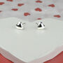 Puffed Heart Stud Earrings In Sterling Silver, thumbnail 1 of 2