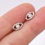 Opal Eye Stud Earrings In Sterling Silver, thumbnail 3 of 12