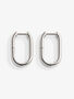 Women's Sterling Silver Oval Hoop Earrings, thumbnail 3 of 7