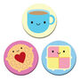 Tea And Cake Kawaii Badge Set, thumbnail 2 of 3