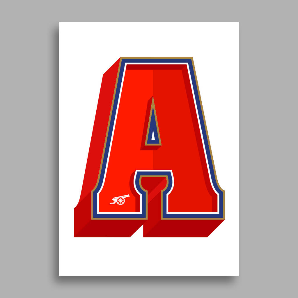 arsenal football posters, letter wall art by dinkit ...