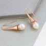 Cone Swirl Drop Earrings With Freshwater Pearl, thumbnail 4 of 12
