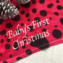 Personalised First Christmas Red Print Baby Xl Muslin, thumbnail 4 of 5