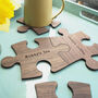 Personalised Walnut Jigsaw Piece Coasters, thumbnail 1 of 6