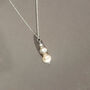 Three Pearl Drop Necklace, thumbnail 1 of 6