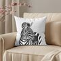 Faux Suede Zebra Cushion Faux Suede Cushion, thumbnail 1 of 3