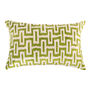 Geometric Green Ikat Silk Velvet Cushion Cover 40x60cm, thumbnail 1 of 6
